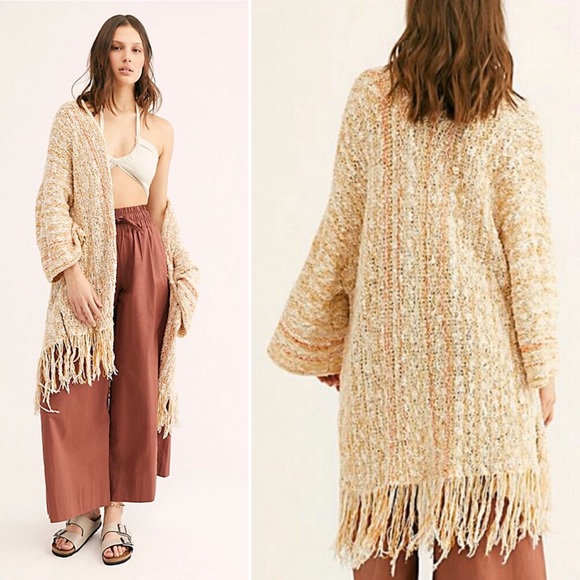 NWT FREE PEOPLE LUCIA FRINGE CARDIGAN - Picture 3 of 10
